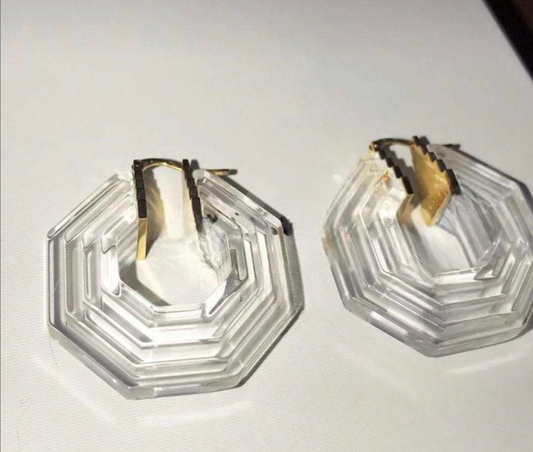 Lucite Hoop Earrings