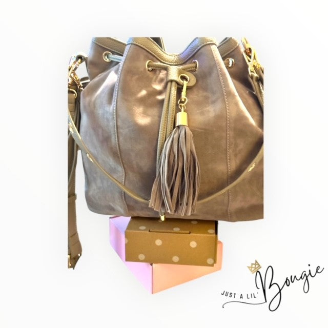 Suede best sale bucket bag